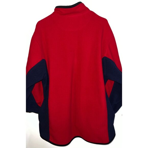 Old Navy Mens Red & Blue Fleece Pullover Half-Zip Chest Pocket Size XL - Picture 2 of 4